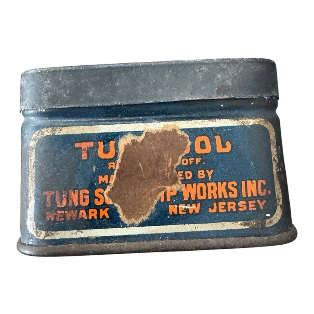 Vintage Tung-Sol‎ Automobile Lamp Tin Litho Advertising Sign Gas Oil Can